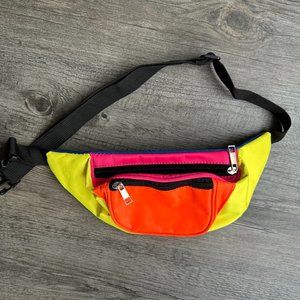 Fanny Pack Small Crossbody Bag Purse with Pockets - Multicolor Blue / Yellow